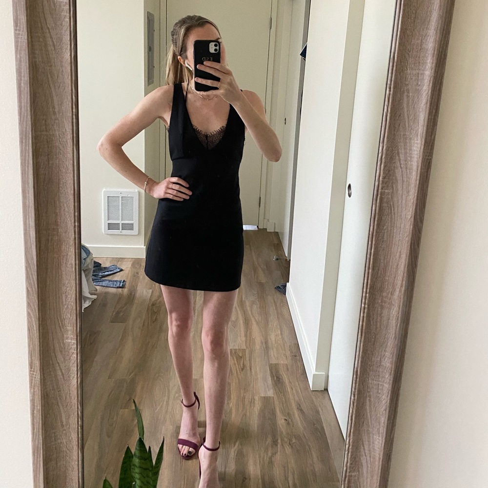 Zara black lace mini dress NWOT